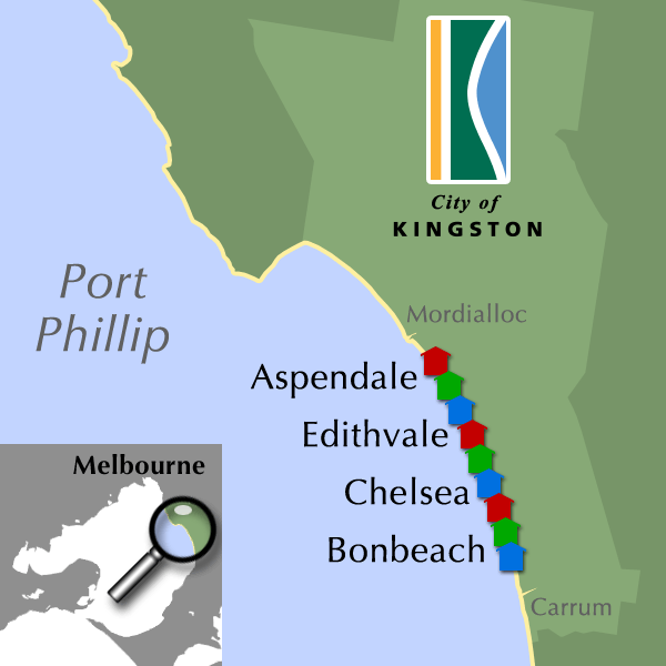 Map of boatshed locations within Kingston