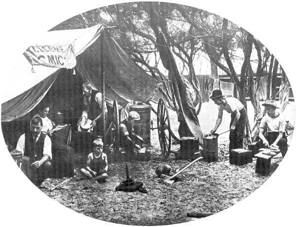 Campers at Aspendale, 1910. (Photo: The Australasian)